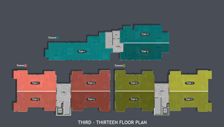 Floor Plan 3rd - 13th Floor