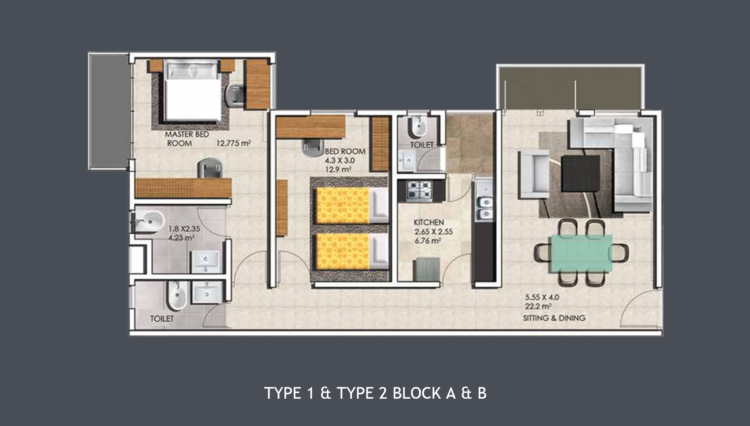 Type 1 & Type 2 Block A & B