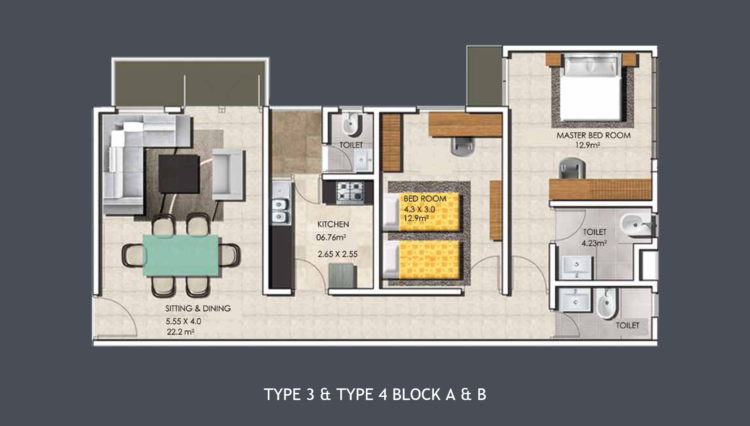 Type 3 & Type 4 Block A & B